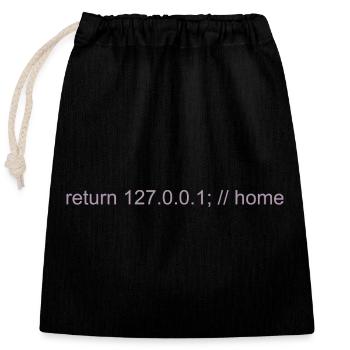 Programmer Nerd IT Joke Developer Home - Closable cotton gift bag (25x30cm) - black - Front