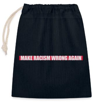 Rendre le racisme répréhensible - Sac cadeau en coton avec cordon (25 x 30 cm) - bleu marine - Devant