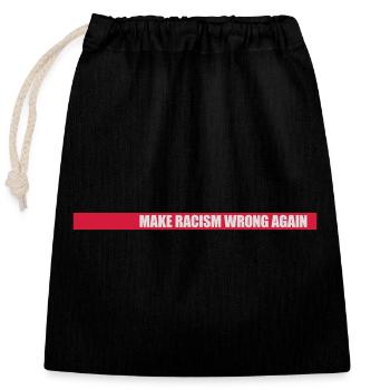 Rendre le racisme répréhensible - Sac cadeau en coton avec cordon (25 x 30 cm) - noir - Devant