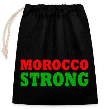 Morocco strong - Verschließbarer Geschenkbeutel aus Baumwolle (25x30cm) - Schwarz - Vorne