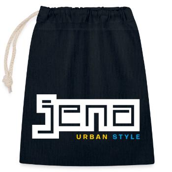 Jena Urban Style - Verschließbarer Geschenkbeutel aus Baumwolle (25x30cm) - Navy - Vorne