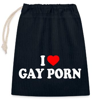I love gay porn - Verschließbarer Geschenkbeutel aus Baumwolle (25x30cm) - Navy - Vorne