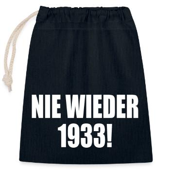 Never again 1933 - Closable cotton gift bag (25x30cm) - navy - Front