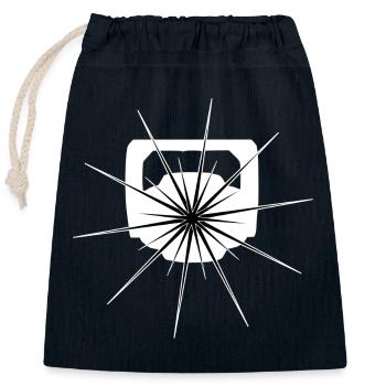 Movinghead-Weiss - Sac cadeau en coton avec cordon (25 x 30 cm) - bleu marine - Devant