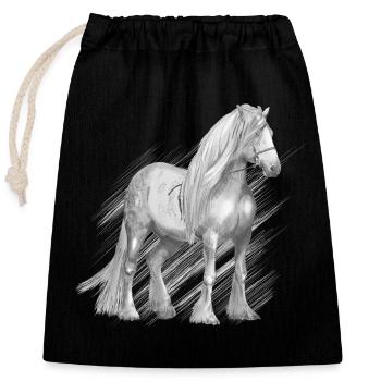 Cold-blood horse - Sac cadeau en coton avec cordon (25 x 30 cm) - noir - Devant