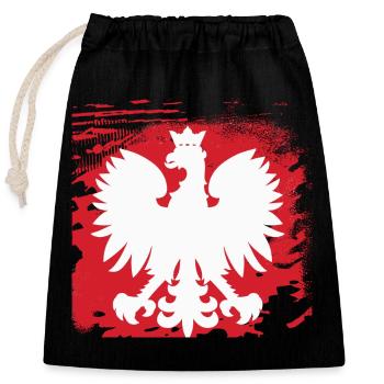 Polen - Verschließbarer Geschenkbeutel aus Baumwolle (25x30cm) - Schwarz - Vorne