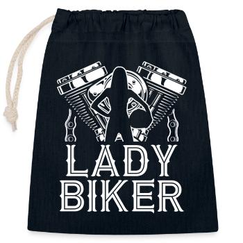 Motorrad - rasen - Motorradfahrer - Moped - Verschließbarer Geschenkbeutel aus Baumwolle (25x30cm) - Navy - Vorne