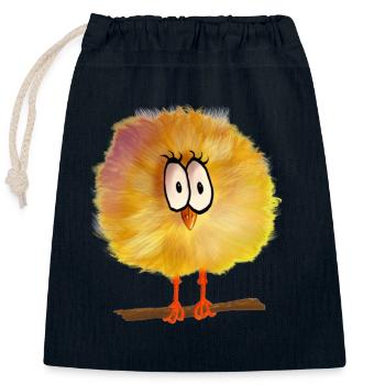 komischer Vogel - Verschließbarer Geschenkbeutel aus Baumwolle (25x30cm) - Navy - Vorne
