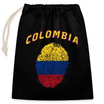 Colombia Fingerprint / Gift Flag - Closable cotton gift bag (25x30cm) - black - Front