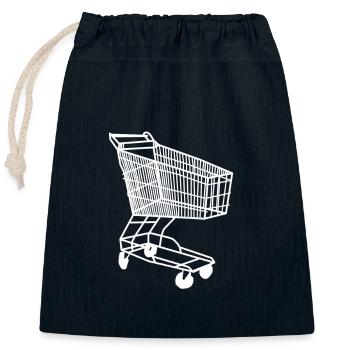 Shopping Cart Style Gift - Closable cotton gift bag (25x30cm) - navy - Front
