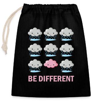 Be different - Closable cotton gift bag (25x30cm) - black - Front
