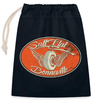 Logo de l’aile Bonneville de Salt Flat - Sac cadeau en coton avec cordon (25 x 30 cm) - bleu marine - Devant