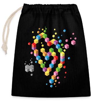 Geek Heart - Closable cotton gift bag (25x30cm) - black - Front