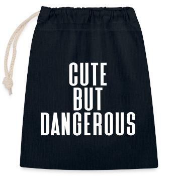mignon - Sac cadeau en coton avec cordon (25 x 30 cm) - bleu marine - Devant