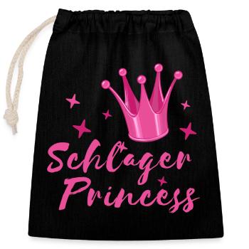 Schlager Princess Krone Schlagerfan folk music - Closable cotton gift bag (25x30cm) - black - Front