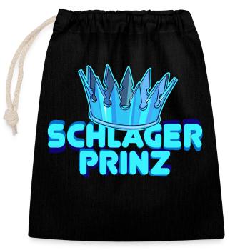 Schlager prince folk music fan crown statement - Closable cotton gift bag (25x30cm) - black - Front