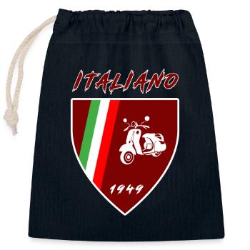 Italien Motorroller / Italiano Geschenk Roller - Verschließbarer Geschenkbeutel aus Baumwolle (25x30cm) - Navy - Vorne