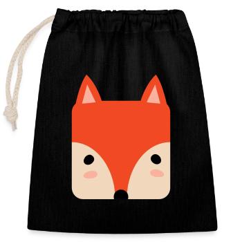 Fox - Closable cotton gift bag (25x30cm) - black - Front