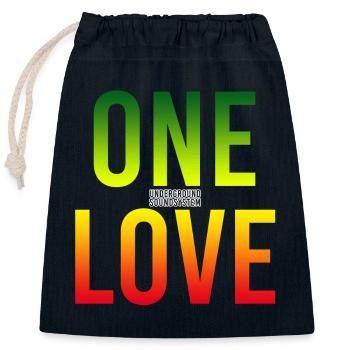 One Love Gradient: Unity in Color - Closable cotton gift bag (25x30cm) - navy - Front