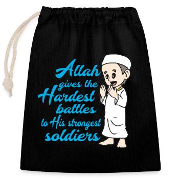 Muslim Islam - Closable cotton gift bag (25x30cm) - black - Front