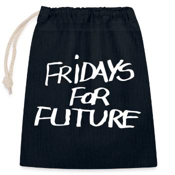 Fridays for future - Verschließbarer Geschenkbeutel aus Baumwolle (25x30cm) - Navy - Vorne