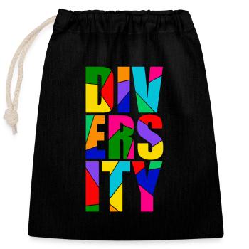 Diversity - Vielfalt - Closable cotton gift bag (25x30cm) - black - Front