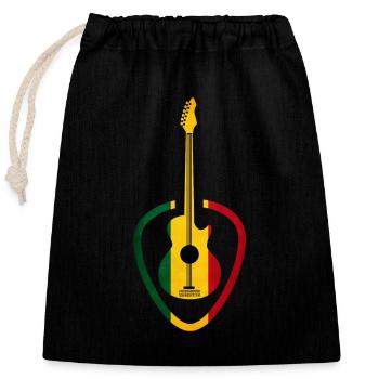 Rastafarian-tone guitar - Closable cotton gift bag (25x30cm) - black - Front