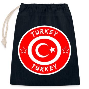 Türkei Kreis mit Nationalflagge Geschenk Istanbul - Verschließbarer Geschenkbeutel aus Baumwolle (25x30cm) - Navy - Vorne