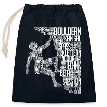 Bergsteiger Boulder Kletterer Klettern Felswand - Verschließbarer Geschenkbeutel aus Baumwolle (25x30cm) - Navy - Vorne