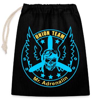 ut mr adrenalin gelb blau - Verschließbarer Geschenkbeutel aus Baumwolle (25x30cm) - Schwarz - Vorne