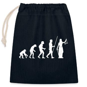 Juriste Jurist Law Justitia Évolution - Sac cadeau en coton avec cordon (25 x 30 cm) - bleu marine - Devant