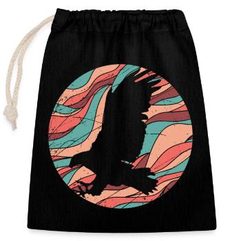 Bird of Prey Eagle Buzzard Bird and Nature - Design - Closable cotton gift bag (25x30cm) - black - Front