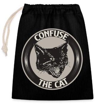 Confondre le chat - Sac cadeau en coton avec cordon (25 x 30 cm) - noir - Devant