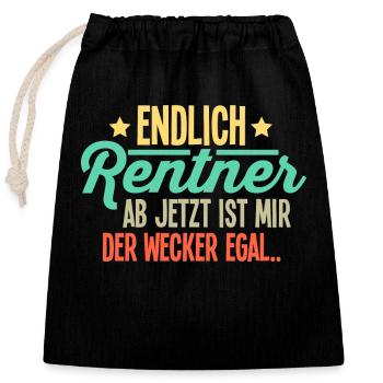 Rentner - Verschließbarer Geschenkbeutel aus Baumwolle (25x30cm) - Schwarz - Vorne