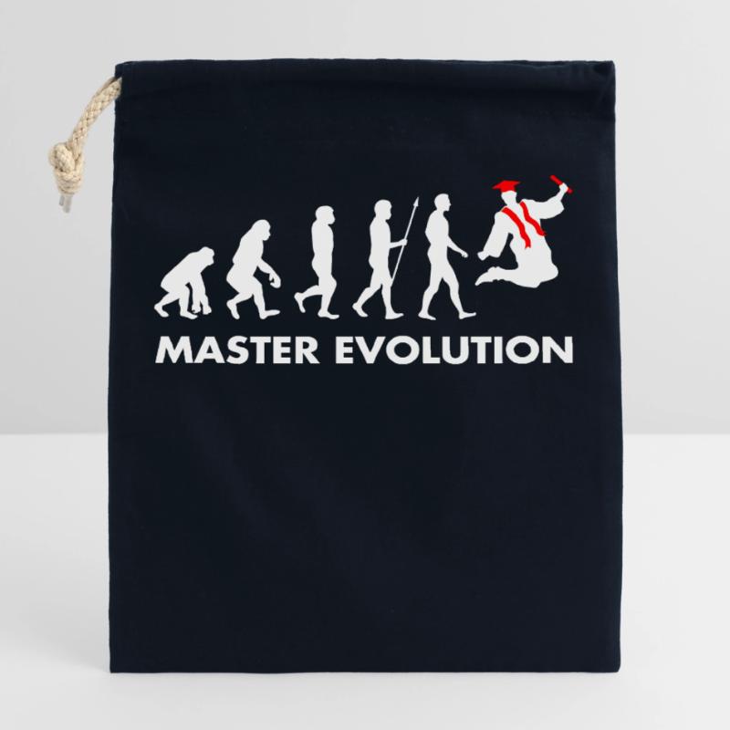 Master evolution development graduation diploma Closable cotton gift bag (25x30cm)