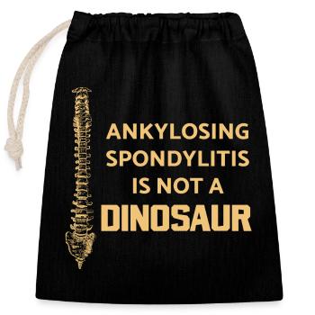 Maladie de la spondylarthrite ankylosante colonne vertébrale AS - Sac cadeau en coton avec cordon (25 x 30 cm) - noir - Devant