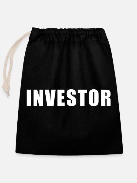 Investor - Verschließbarer Geschenkbeutel aus Baumwolle (25x30cm) - Schwarz
