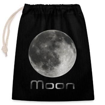 Mond - Verschließbarer Geschenkbeutel aus Baumwolle (25x30cm) - Schwarz - Vorne