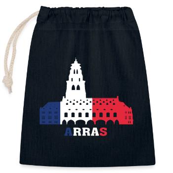 Arras City Skyline Frankreich Landmark Map - Verschließbarer Geschenkbeutel aus Baumwolle (25x30cm) - Navy - Vorne