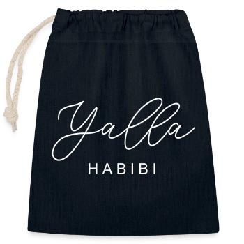 Yalla Habibi Arabisch Muslim Schatz Islam Geschenk - Verschließbarer Geschenkbeutel aus Baumwolle (25x30cm) - Navy - Vorne