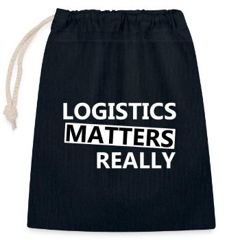 Logistics and transportation - Closable cotton gift bag (25x30cm) - navy - Front
