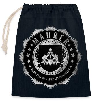 Maurer, Zunftwappen, Handwerker - Verschließbarer Geschenkbeutel aus Baumwolle (25x30cm) - Navy - Vorne
