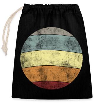 Abstract Vintage Ribbon Design - Closable cotton gift bag (25x30cm) - black - Front