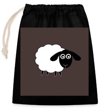 Schafe Schäfchen Lamm - Verschließbarer Geschenkbeutel aus Baumwolle (25x30cm) - Schwarz - Vorne