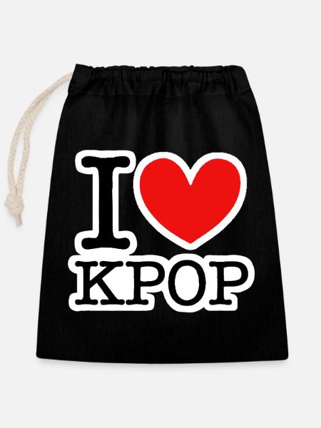 Kpop - Verschließbarer Geschenkbeutel aus Baumwolle (25x30cm) - Schwarz
