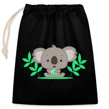 Bébé koala mignon - Sac cadeau en coton avec cordon (25 x 30 cm) - noir - Devant