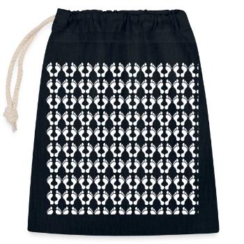 personnalisé, motif de pieds - Sac cadeau en coton avec cordon (25 x 30 cm) - bleu marine - Devant