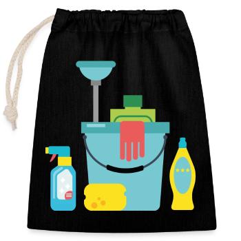 Cleaning products - Closable cotton gift bag (25x30cm) - black - Front