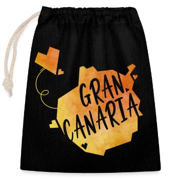 Gran Canaria - Closable cotton gift bag (25x30cm) - black - Front