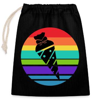 School bag sugar bag School start school start - Closable cotton gift bag (25x30cm) - black - Front